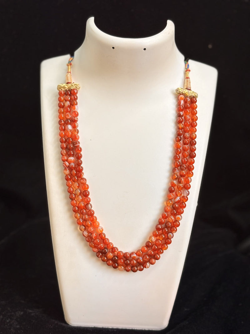 Akik Yemen Orange Necklace (3 Strands)