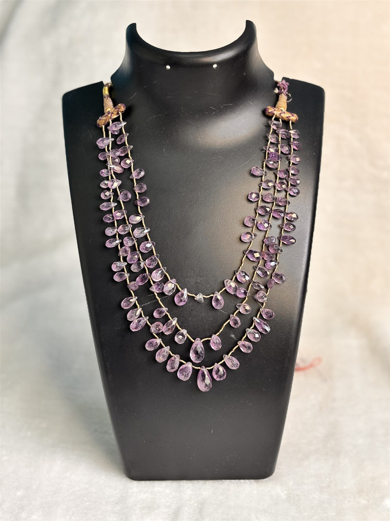 Amaethyst Purple Faaceted With Long Chain Design - RUV0033