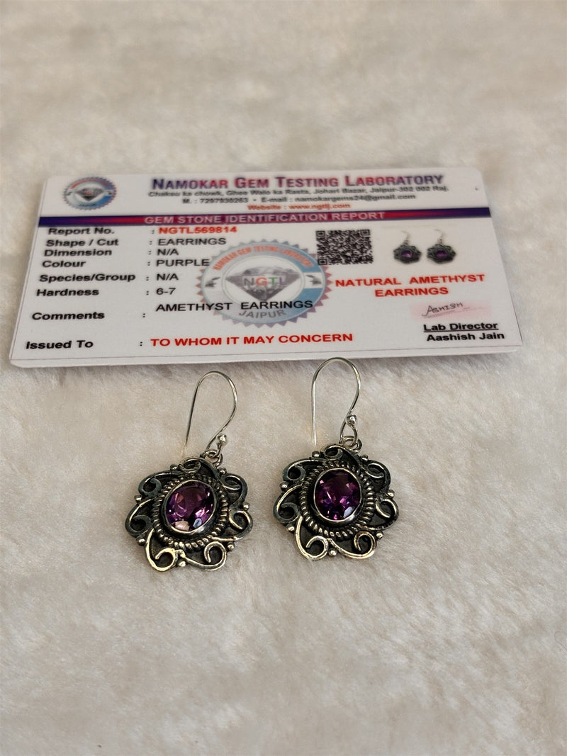 Natural Amethyst Earrings