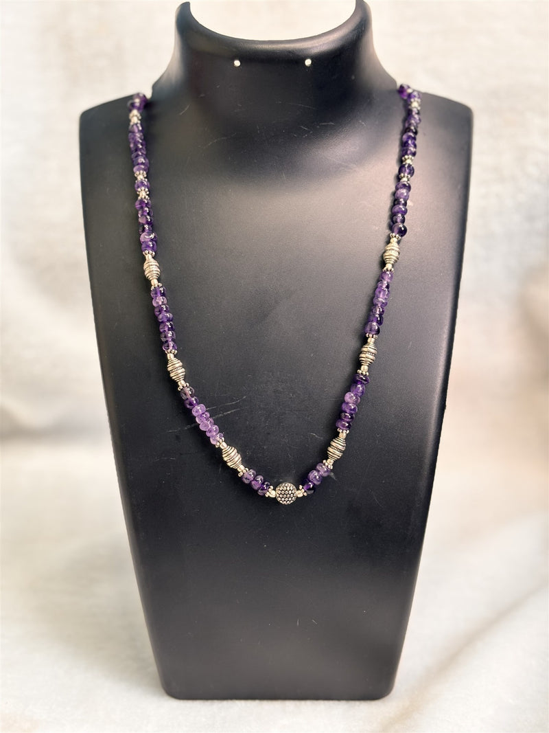 Amethyst Purple Round Necklace