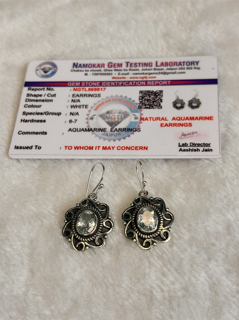 Natural Aquamarine Earrings