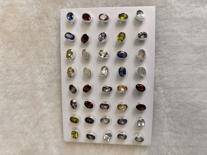 Assorted Gemstone Stud oval (20 pieces)
