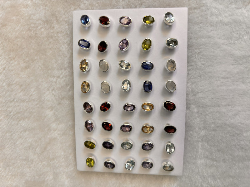 Assorted Gemstone Stud oval (20 pieces)