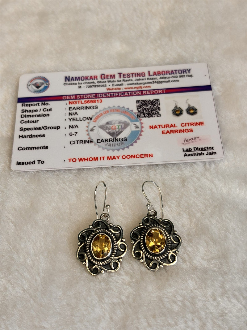 Natural Citrine Earrings