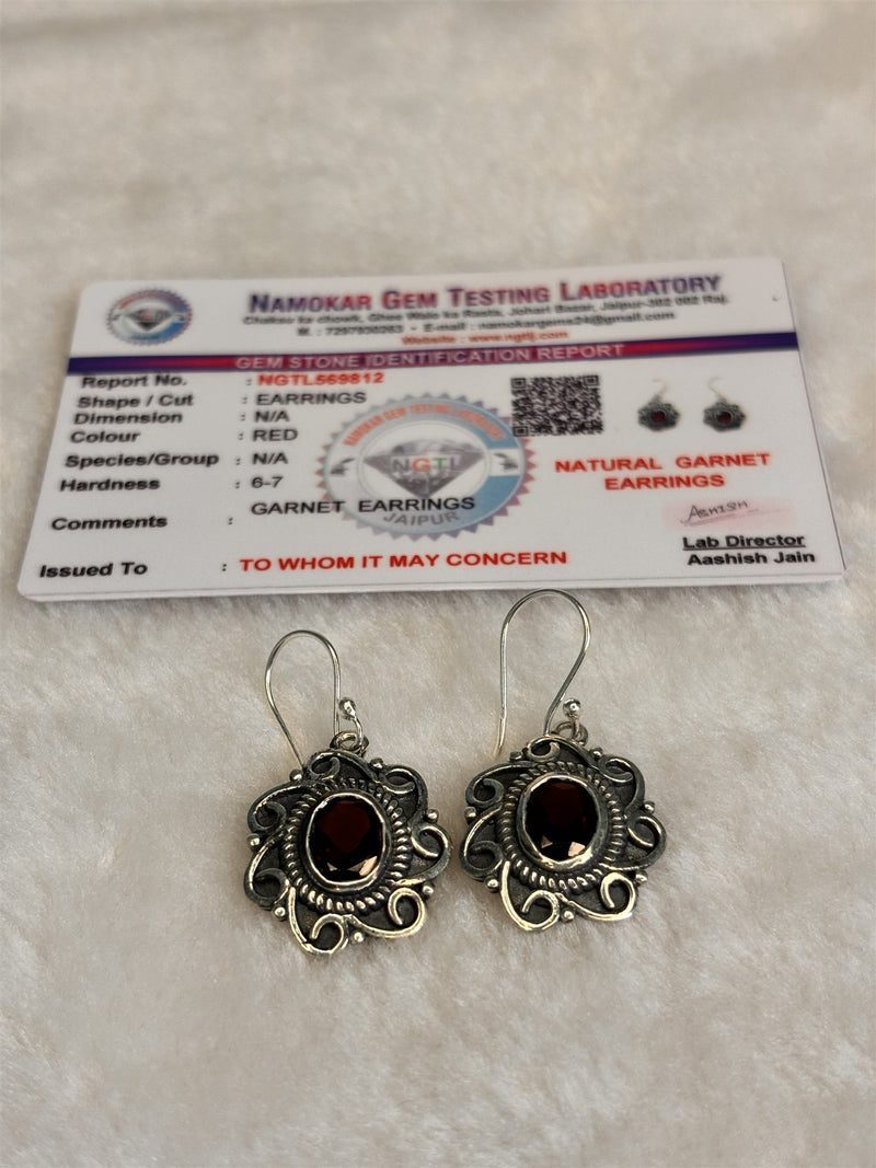 Natural Garnet Earrings