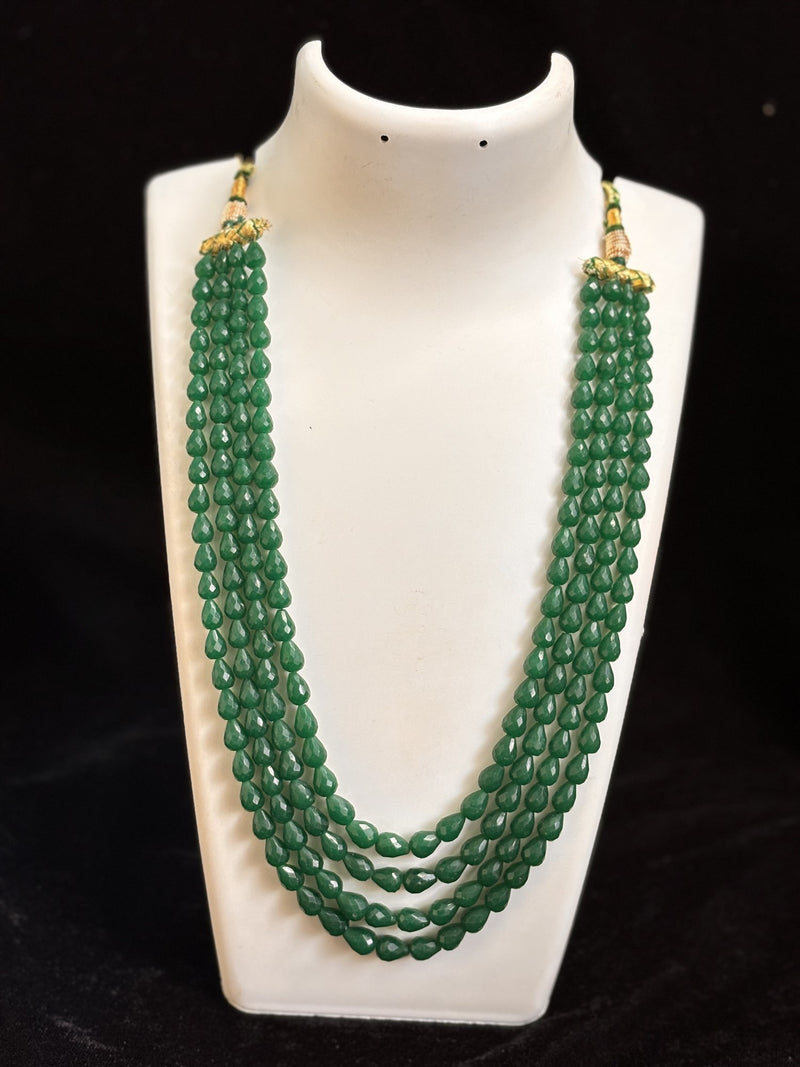 Jade Faceted Tear Drop Necklace (4 Strands)