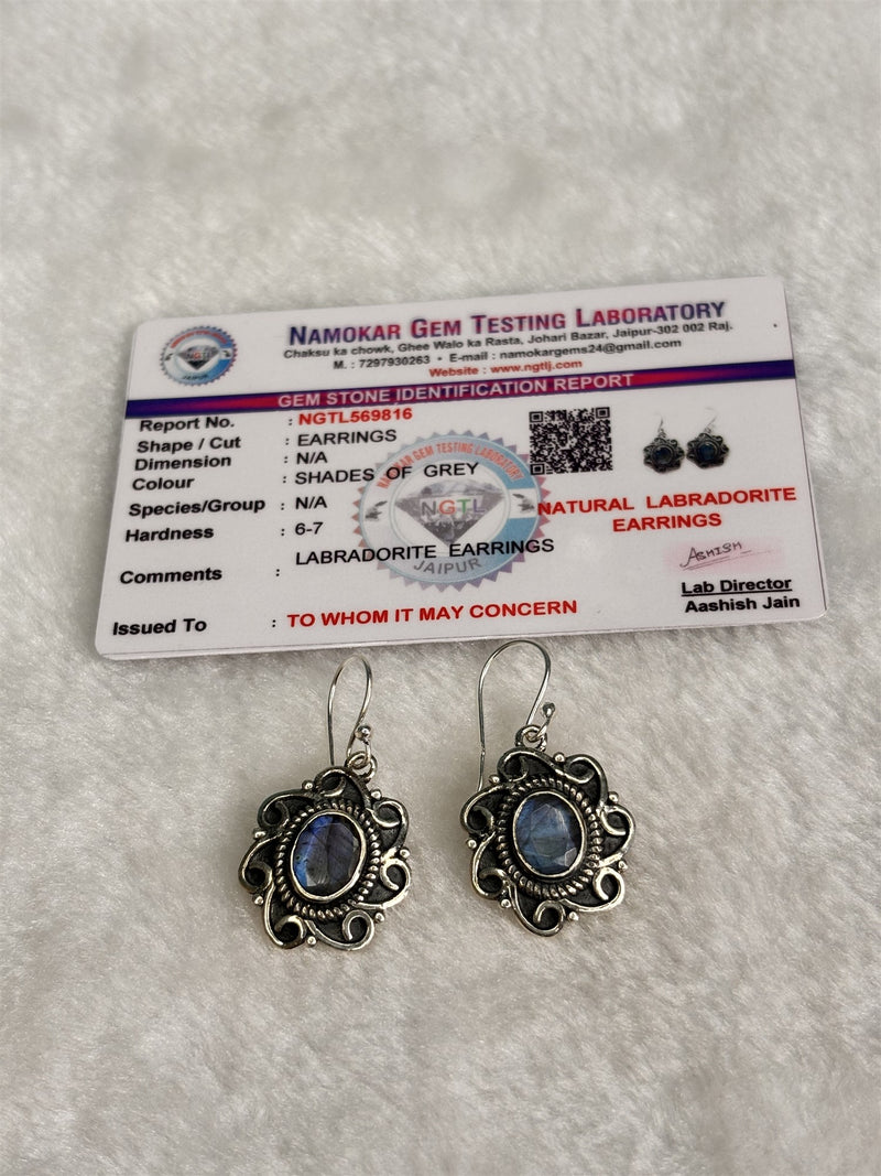 Natural Labradorite Earrings