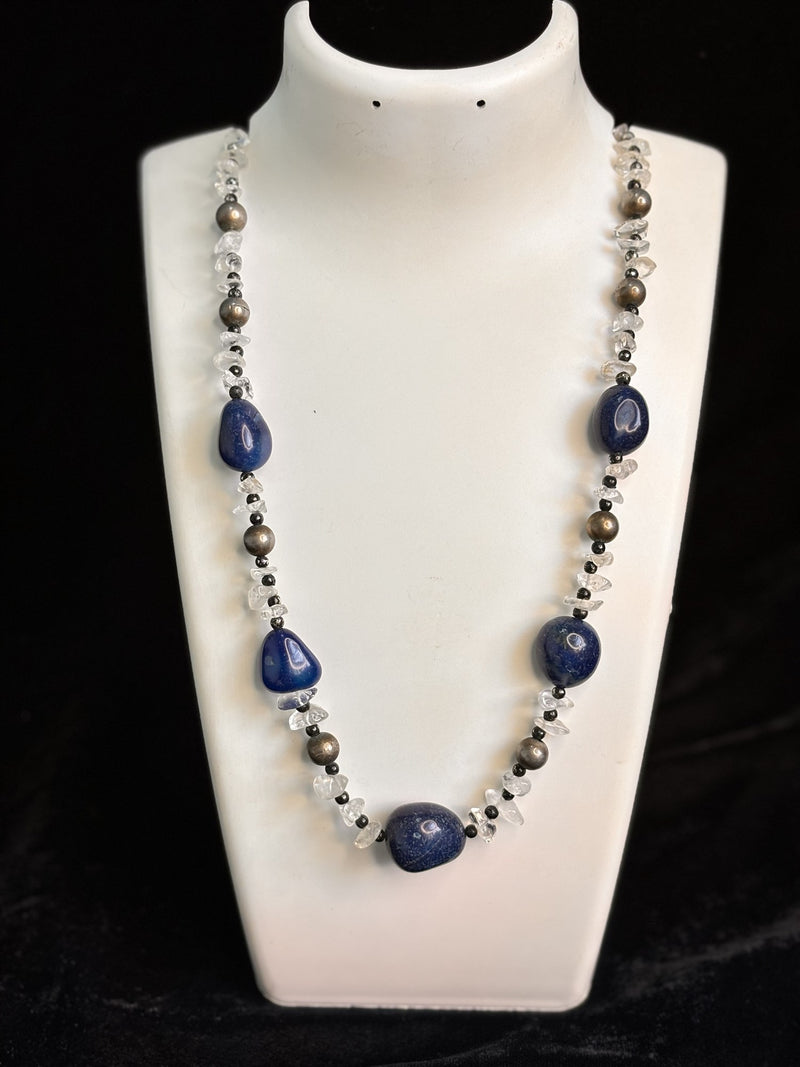 Lapis tumble with Spatika
