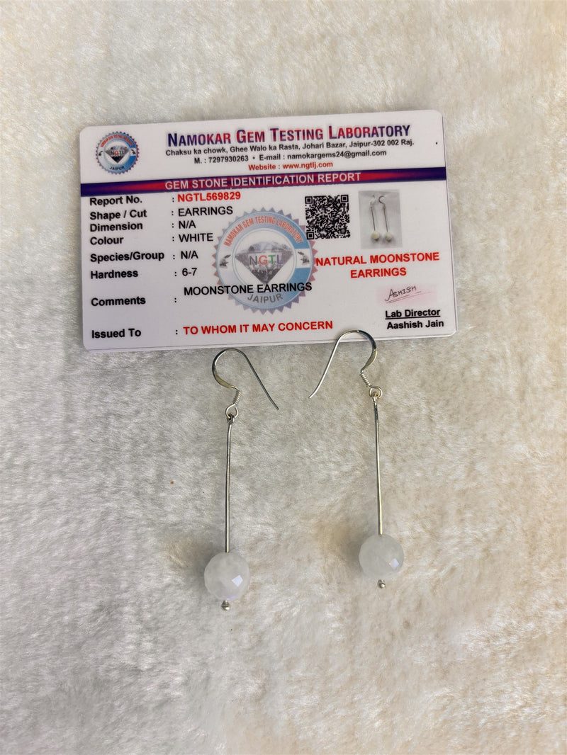 Natural Moonstone Drop Earrings
