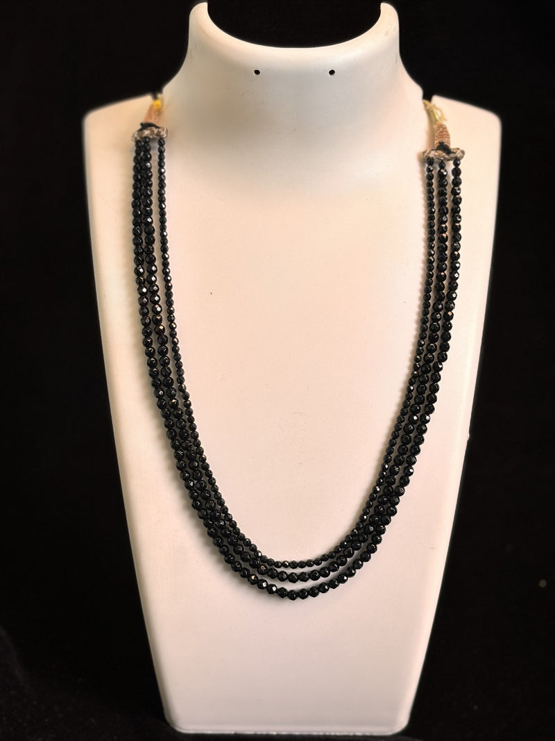 Onyx Black Faceted Necklace (3 Strands)
