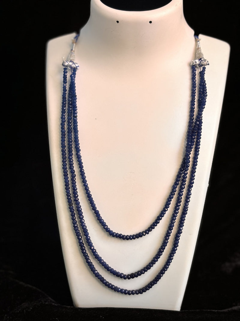 Onyx blue big faceted 3 strands