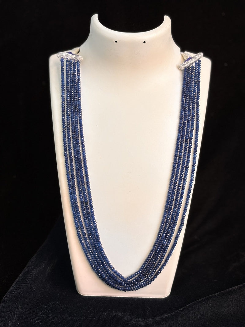 Onyx dark blue faceted 5 strands