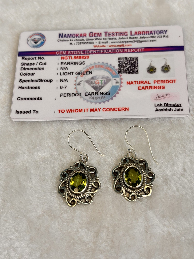 Natural Peridot Earrings