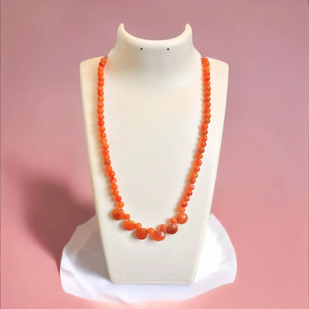 Carnelian Round with Drops Necklace ru