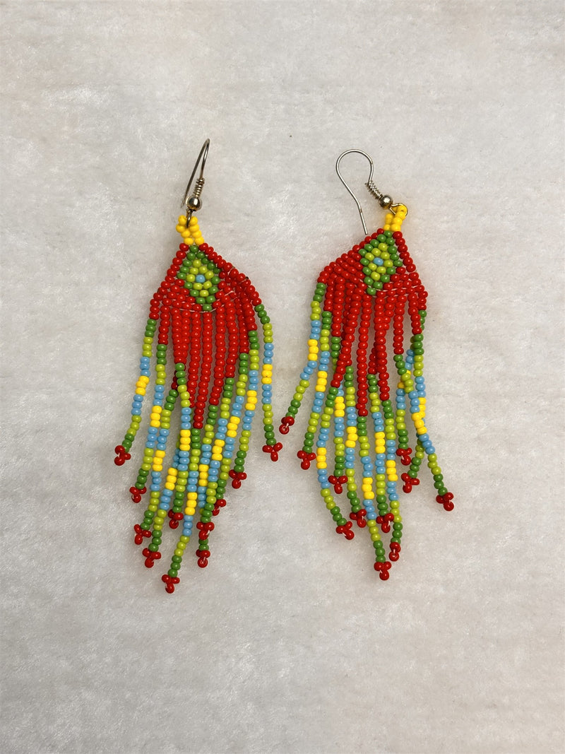 Rocaille Fringe Earrings (Rainbow Fiesta)