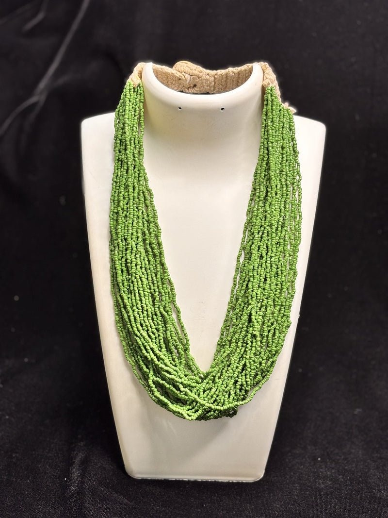 Rocaille Multi-Strand Necklace (Green)