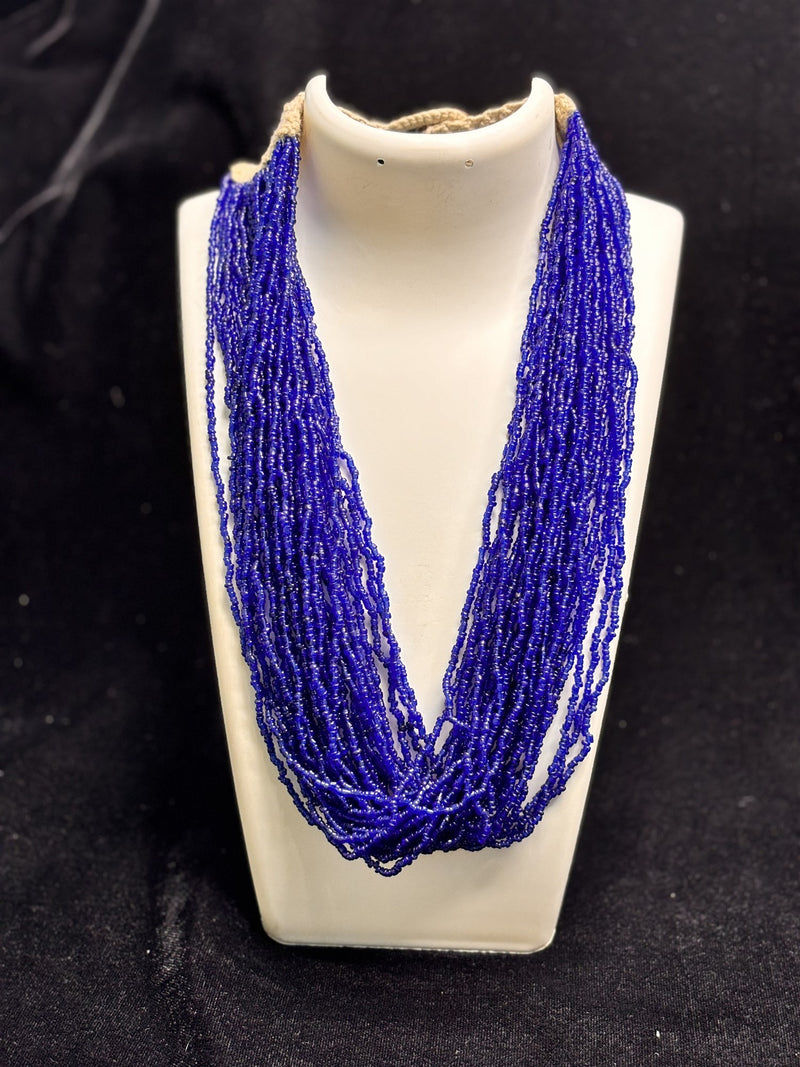 Rocaille Multi-Strand Necklace (Indigo Blue)