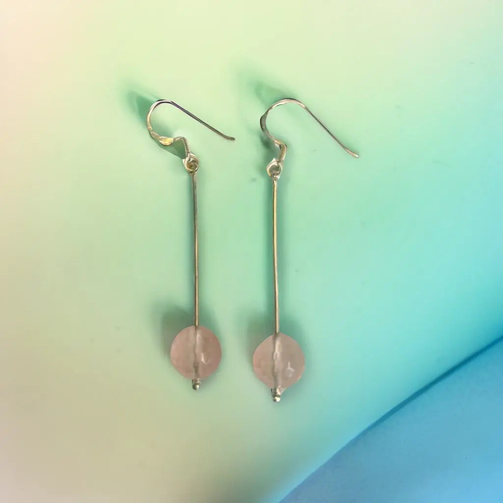 Rose Quartz Drop Earrings My Store