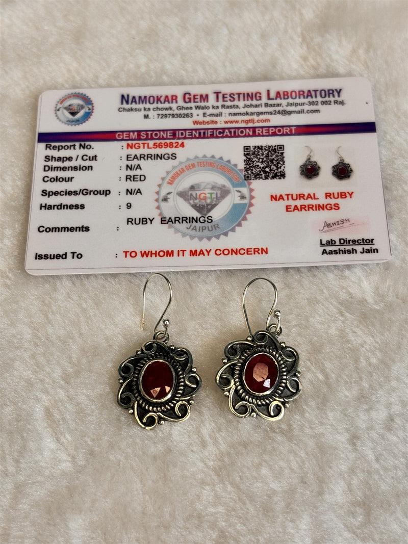 Natural Ruby Earrings