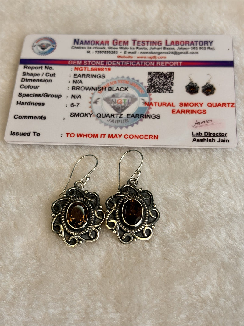 Natural Smoky Quartz Earrings