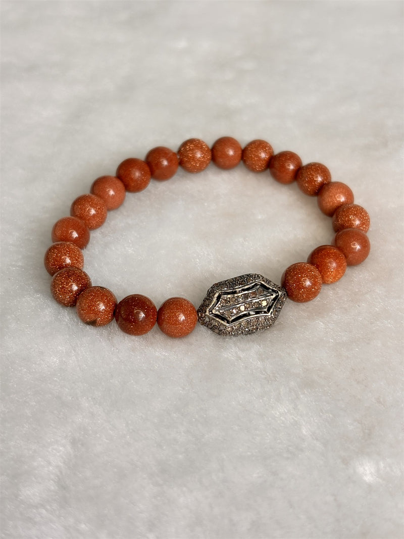 Sunstone Diamond Dust Charm Bracelet