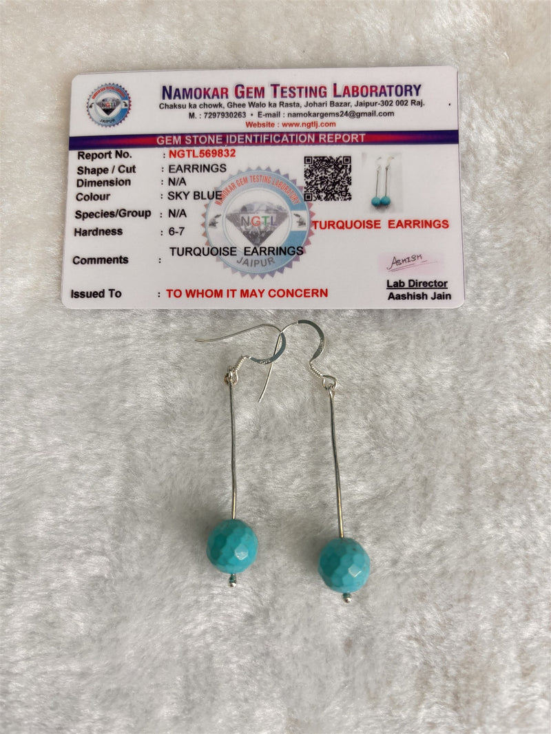 Natural Turquoise Drop Earrings