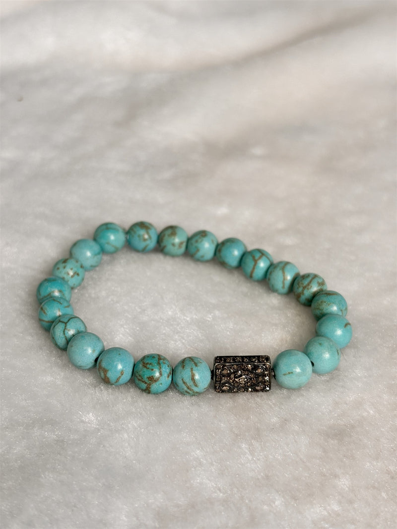 Turquoise Diamond Dust Charm Bracelet